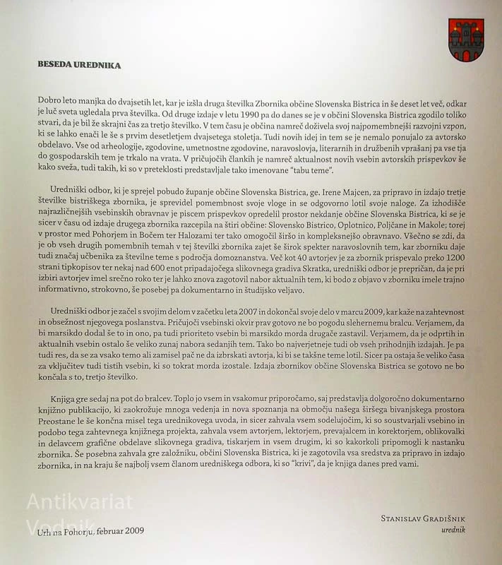 BISTRIŠKI ZBORNIK; ZBORNIK OBČINE SLOVENSKA BISTRICA III