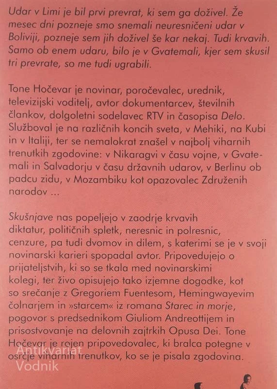 SKUŠNJAVE, Tone Hočevar