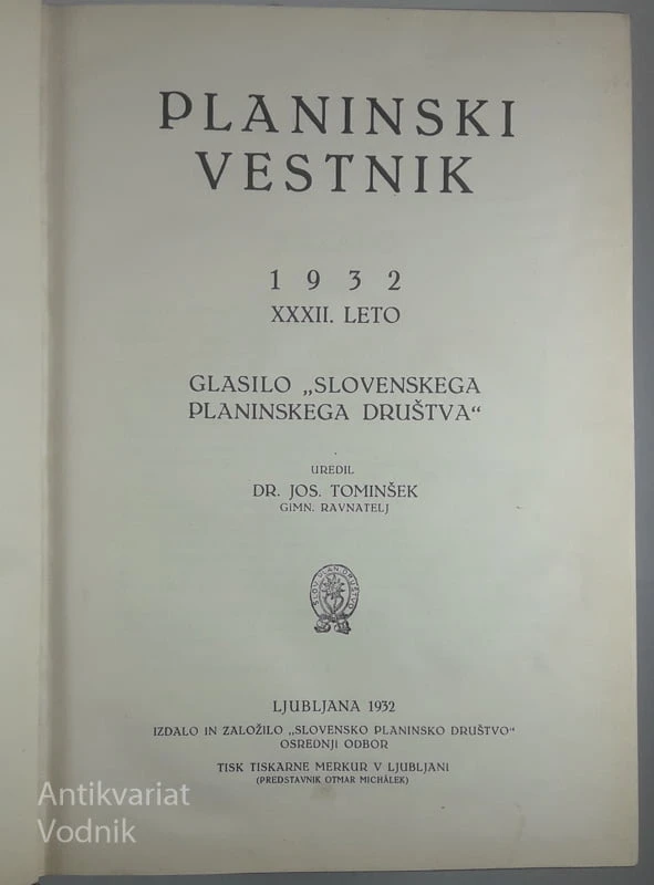 PLANINSKI VESTNIK 1932