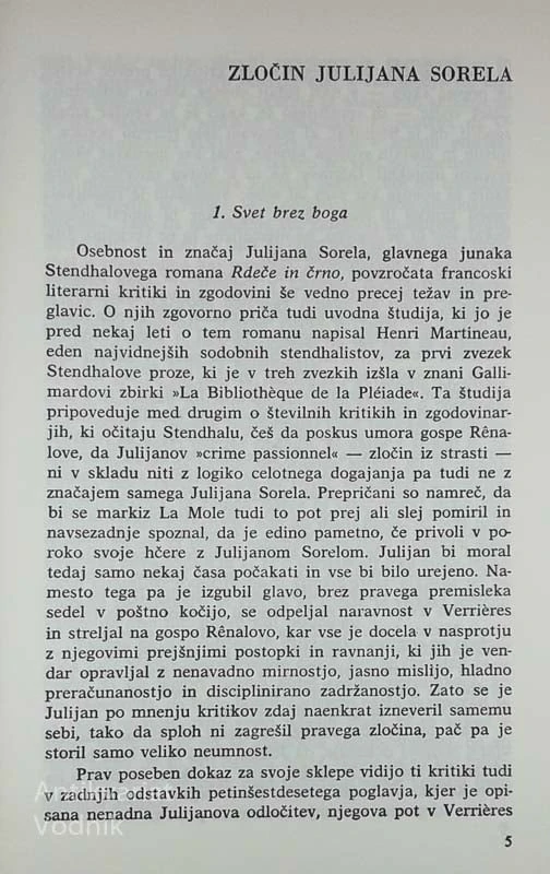 RDEČE IN ČRNO (I. in II. knjiga), Stendhal