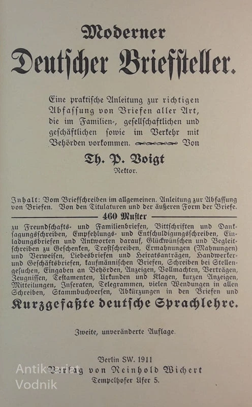 MODERNER DEUTSCHER BRIEFFTELLER (tekst v gotici)