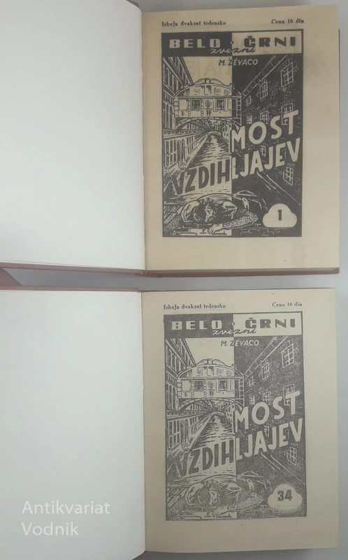 MOST VZDIHLJAJEV, M. Zévaco (1. – 2. knjiga, črno-beli zvezki)