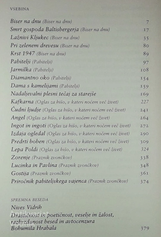 OGLAS ZA HIŠO V KATEREM NOČEM ŽIVETI, Bohumil Hrabal