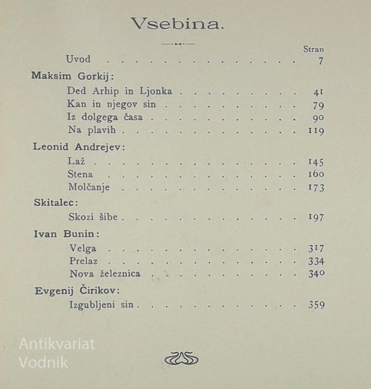 RUSKA MODERNA; GORKIJ, ANDREJEV, SKITALEC, BUNIN, ČIRIKOV
