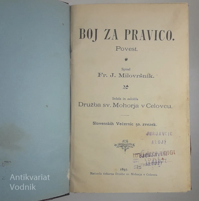 BOJ ZA PRAVICO, Fr. J. Milovršnik