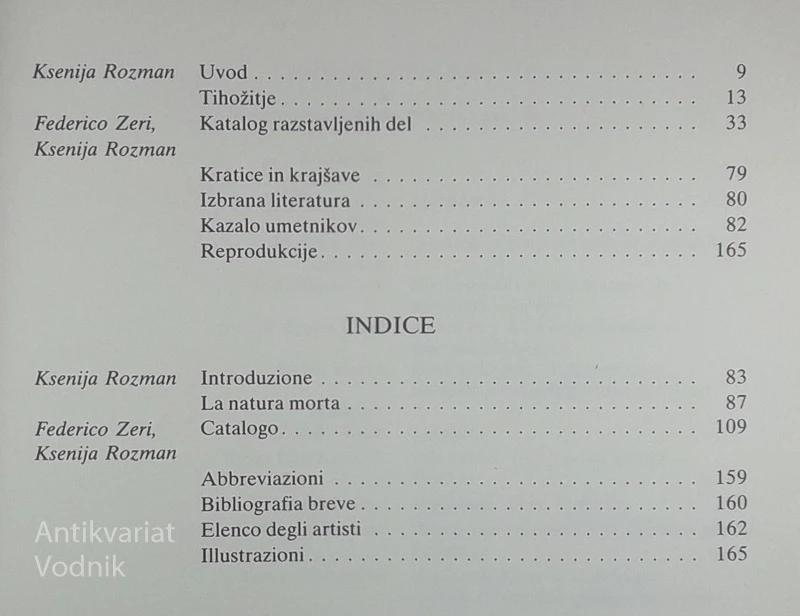 EVROPSKA TIHOŽITJA IZ SLOVENSKIH ZBIRK, Federico Zeri in Ksenija Rozman