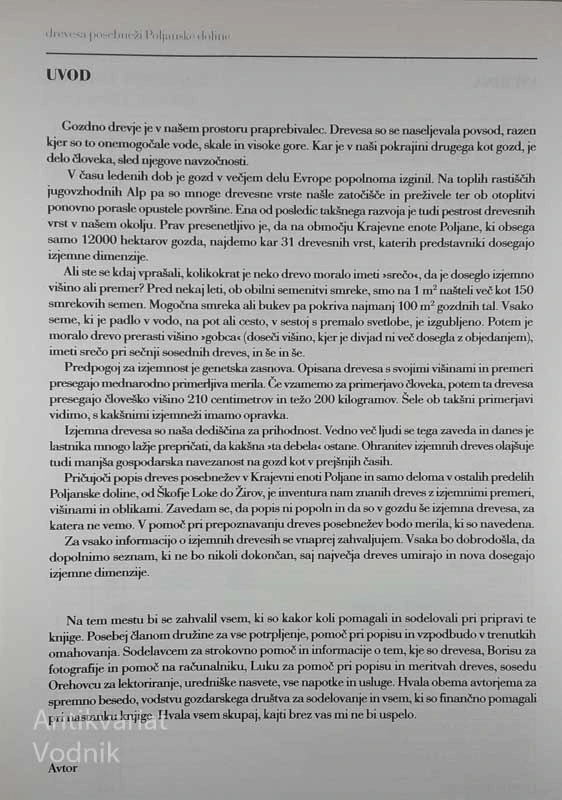 DREVESA POSEBNEŽI POLJANSKE DOLINE, Franc Miklavčič