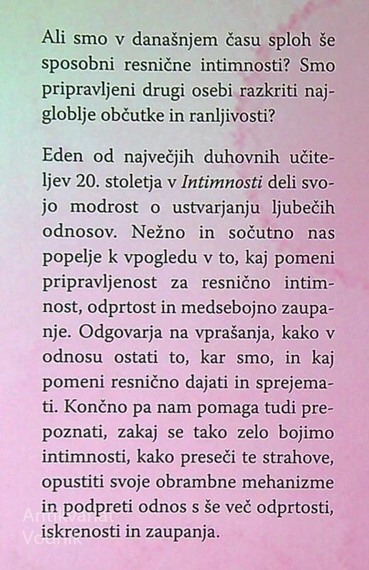 INTIMNOST; ZAUPAJTE SAMEMU SEBI, Osho