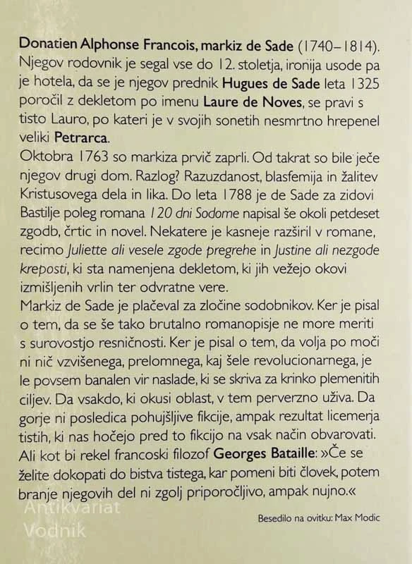 JULIETTE JUSTINE, Markiz de Sade