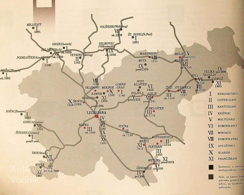 SAMOSTANI V SREDNJEVEŠKIH LISTINAH NA SLOVENSKEM