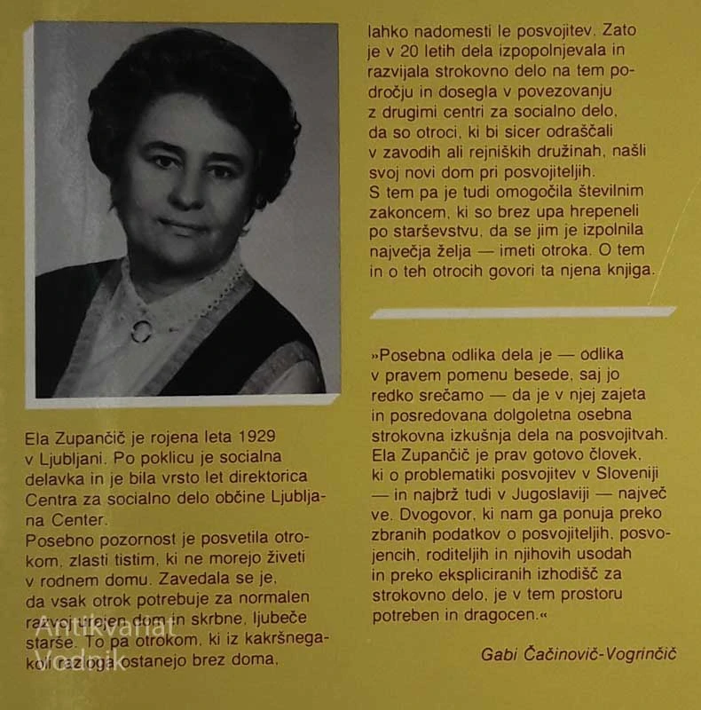 POSVOJEN OTROK, ZAŽELEN IN LJUBLJEN, Ela Zupančič