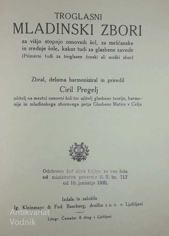 TROGLASNI MLADINSKI ZBORI, Ciril Pregelj