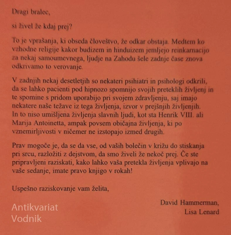 TELEBANOV VODNIK PO REINKARNACIJI, D. Hammerman in L. Lenard