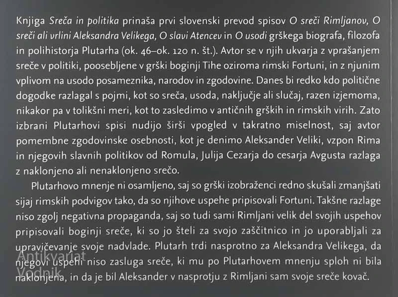 SREČA IN POLITIKA, Plutarh