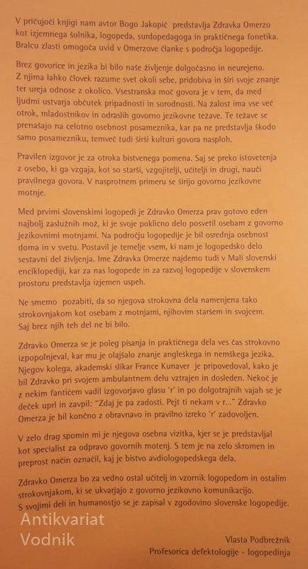 ZDRAVKO OMERZA; ŽIVLJENJE IN DELO, več avtorjev