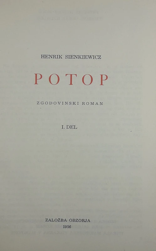 POTOP, Henrik Sienkiewicz, 1-2 del