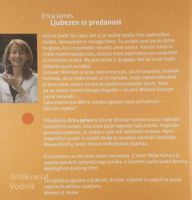 LJUBEZEN IN PREDANOST, Erica James