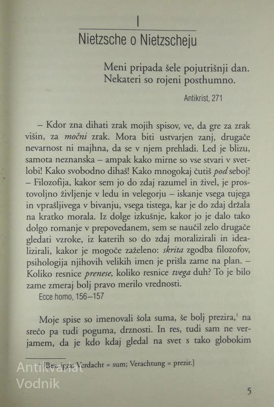 NIETZSCHEJEVO BERILO – IZBRANI ODLOMKI, Matevž Kos