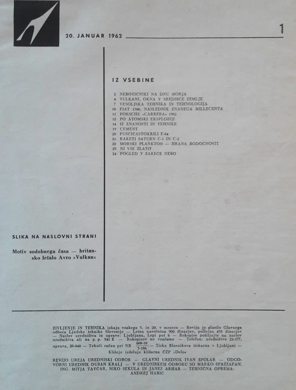 Življenje in tehnika, vezan komplet letnik 1962, številke 1-22
