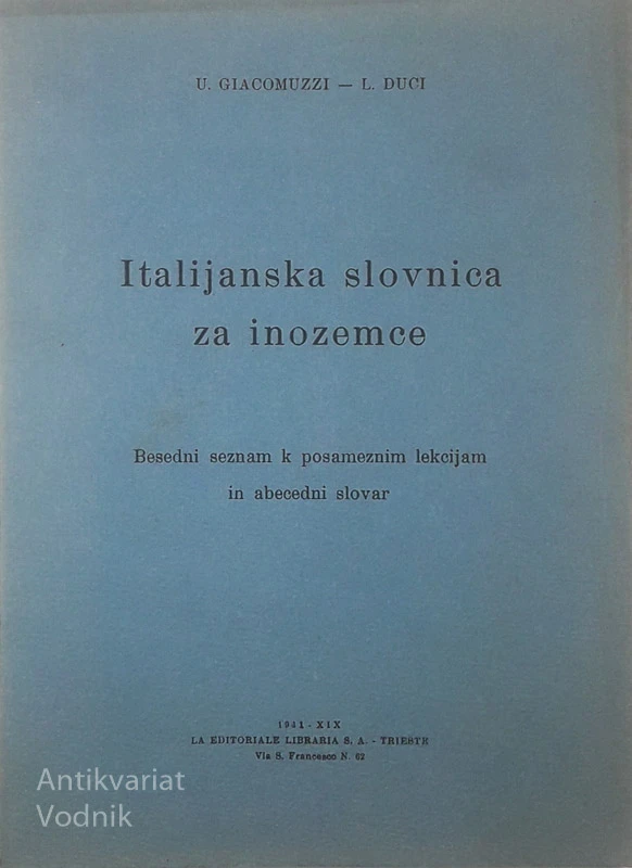 ITALIJANSKA SLOVNICA ZA INOZEMCE, U. Giacomuzzi