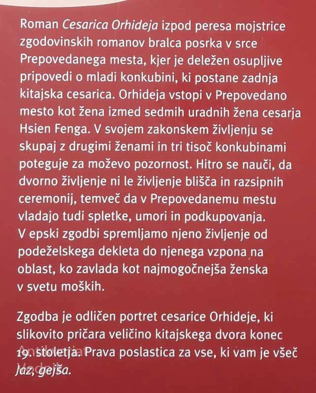 CESARICA ORHIDEJA, Anchee Min