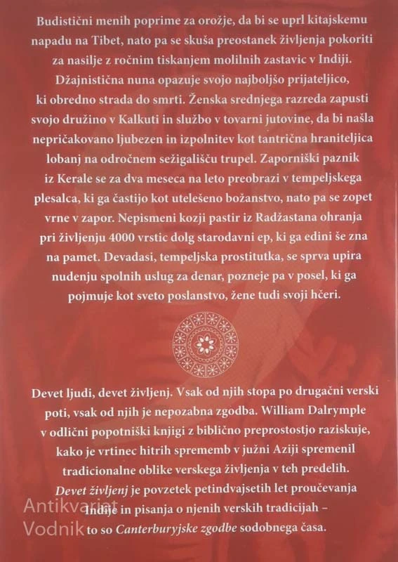 DEVET ŽIVLJENJ; ISKANJE SVETEGA V SODOBNI INDIJI, William Dalrymple