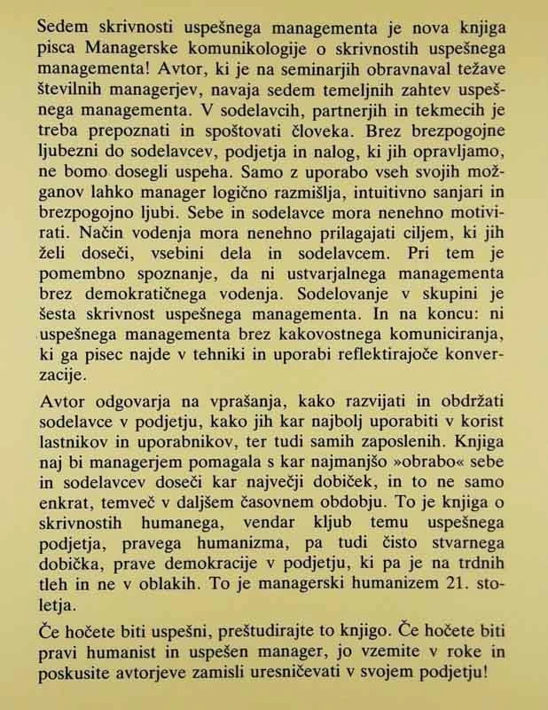 SEDEM SKRIVNOSTI USPEŠNEGA MANAGEMENTA, Pavao Brajša