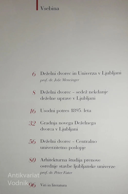 DEŽELNI DVOREC V LJUBLJANI 1902-2002, Ana Benedetič
