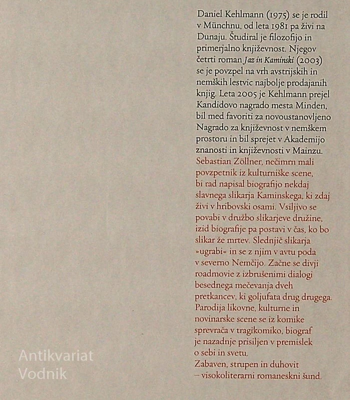 JAZ IN KAMINSKI, Daniel Kehlmann