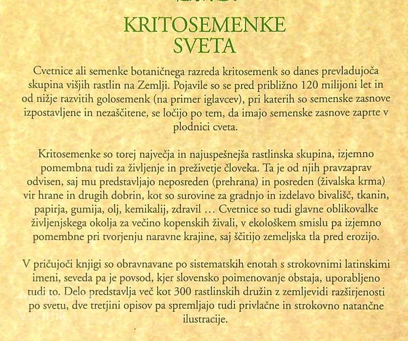 CVETNICE; KRITOSEMENKE SVETA, V.H. Heywood