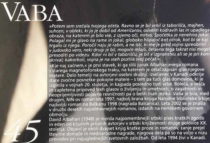 VABA, David Albahari (Moderni klasiki 45)