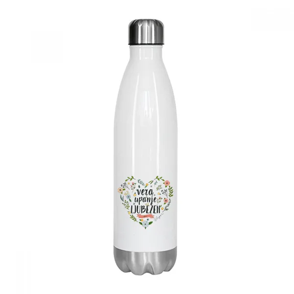Aluminijasta flaška - Vera, upanje, ljubezen: srček (Blagor)