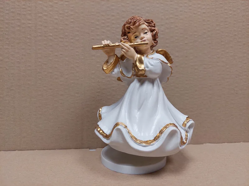 Angel bel/ zlat z glasbo (13 cm)
