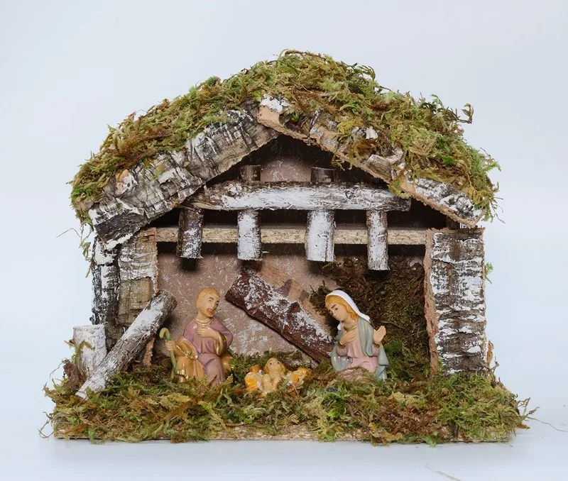 Hlevček s Sveto družino (25x13x21 cm)