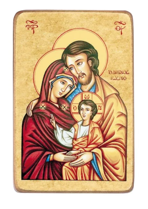 Ikona Sv. Družina na lesu