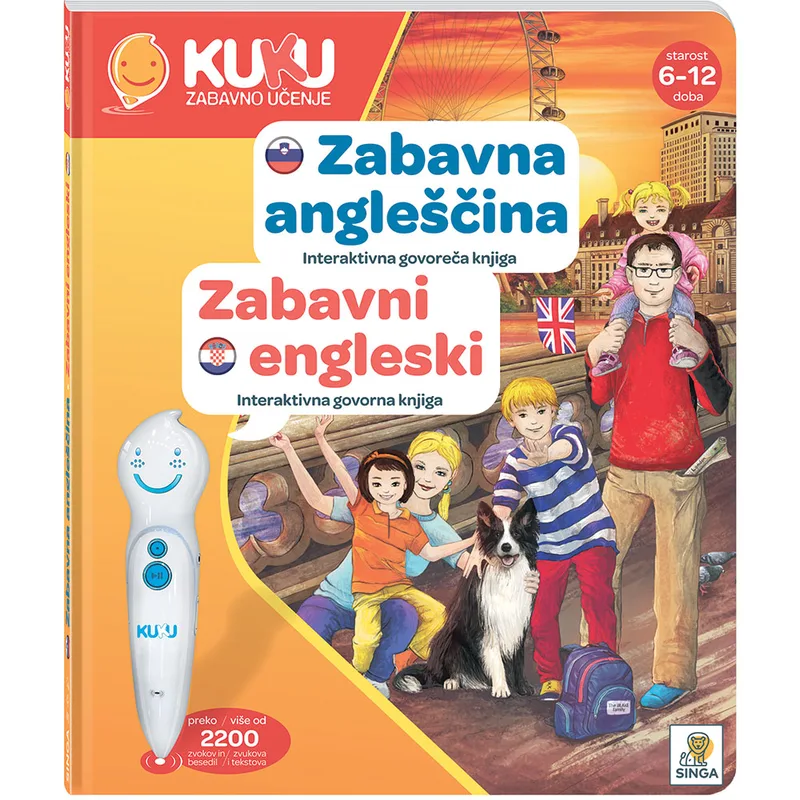 Interaktivna knjiga Kuku - Zabavna angleščina (brez pisala)