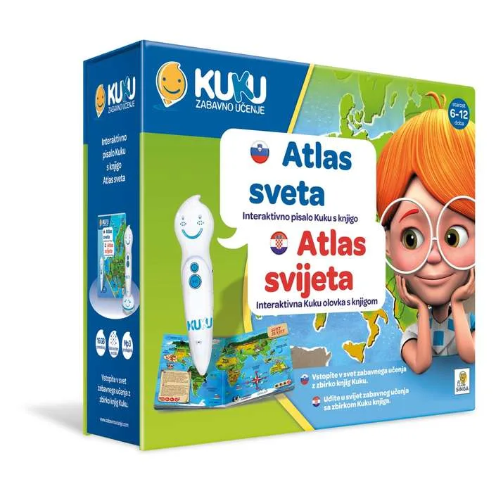 Interaktivno pisalo Kuku s knjigo - Atlas sveta