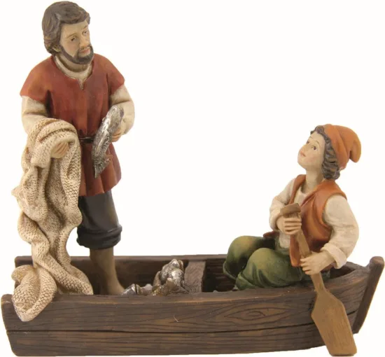 Ribiški čoln (jaslična figura) 8,4 cm