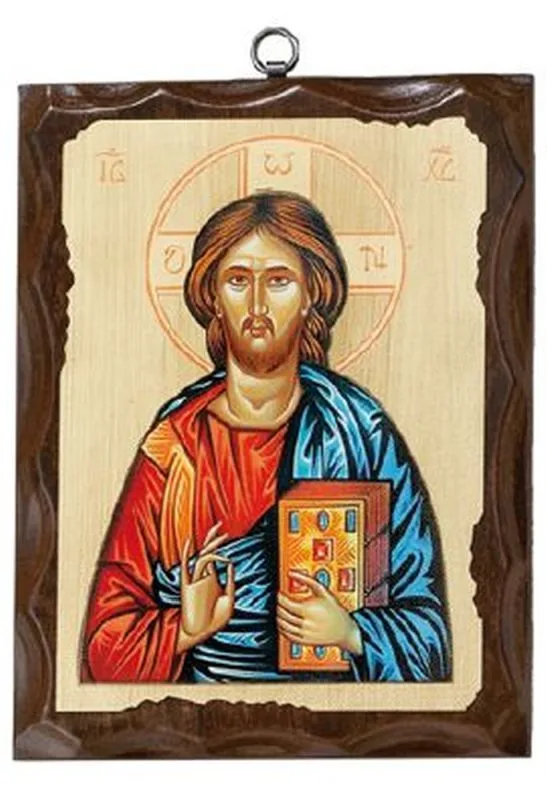 Lesena ikona - Jezus