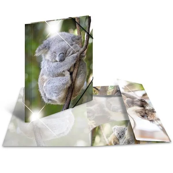 Mapa s klapo in elastiko A3, Koala PP glossy