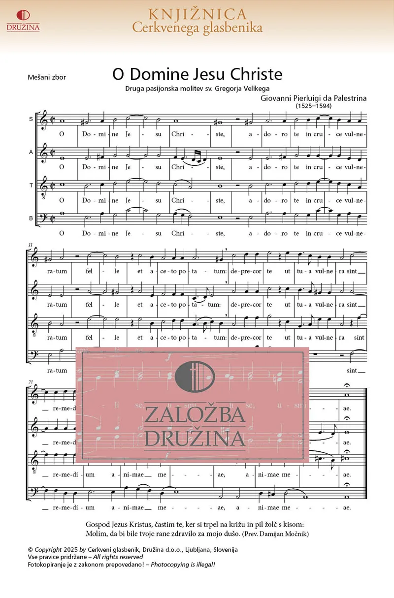 Note CG - O domine Jesu (Da Palestrina Giovanni Pierluigi), 2025