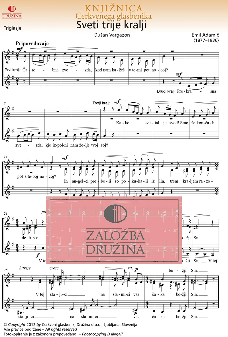 Note CG - Sveti trije kralji (Adamič Emil) 2012