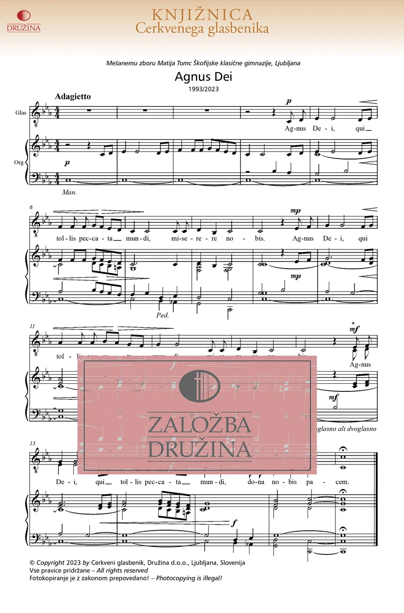 Note CG - Agnus Dei (Močnik Damijan) 2023
