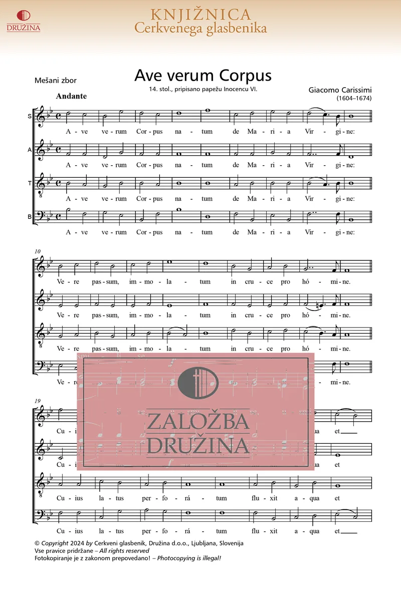 Note CG - Ave verum corpus (Carissimi Giacomo) 2024