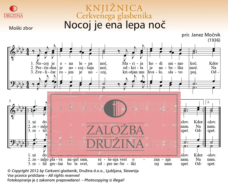 Note CG - Nocoj je ena lepa noč (Močnik Janez) 2012
