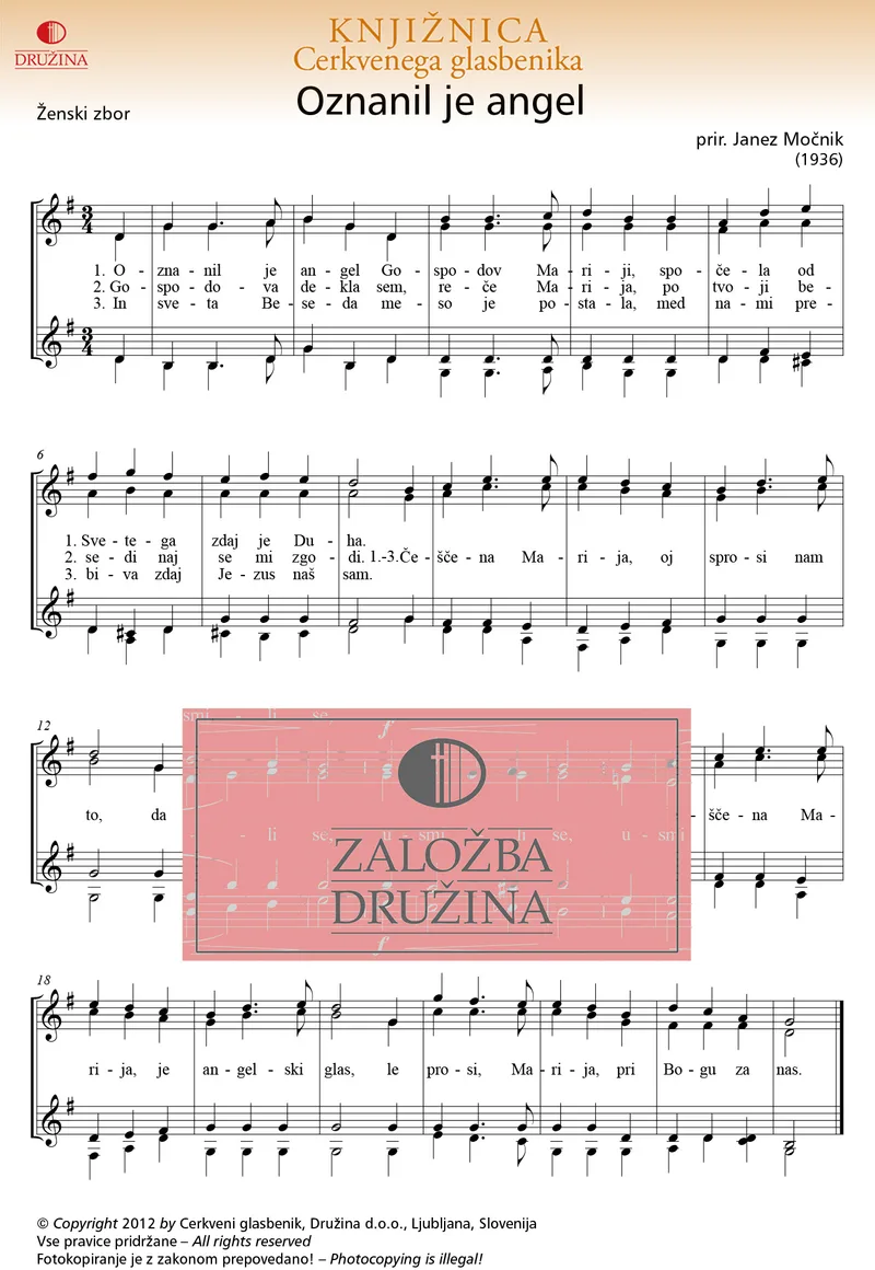 Note CG- Oznanil je angel (Močnik Janez) 2012