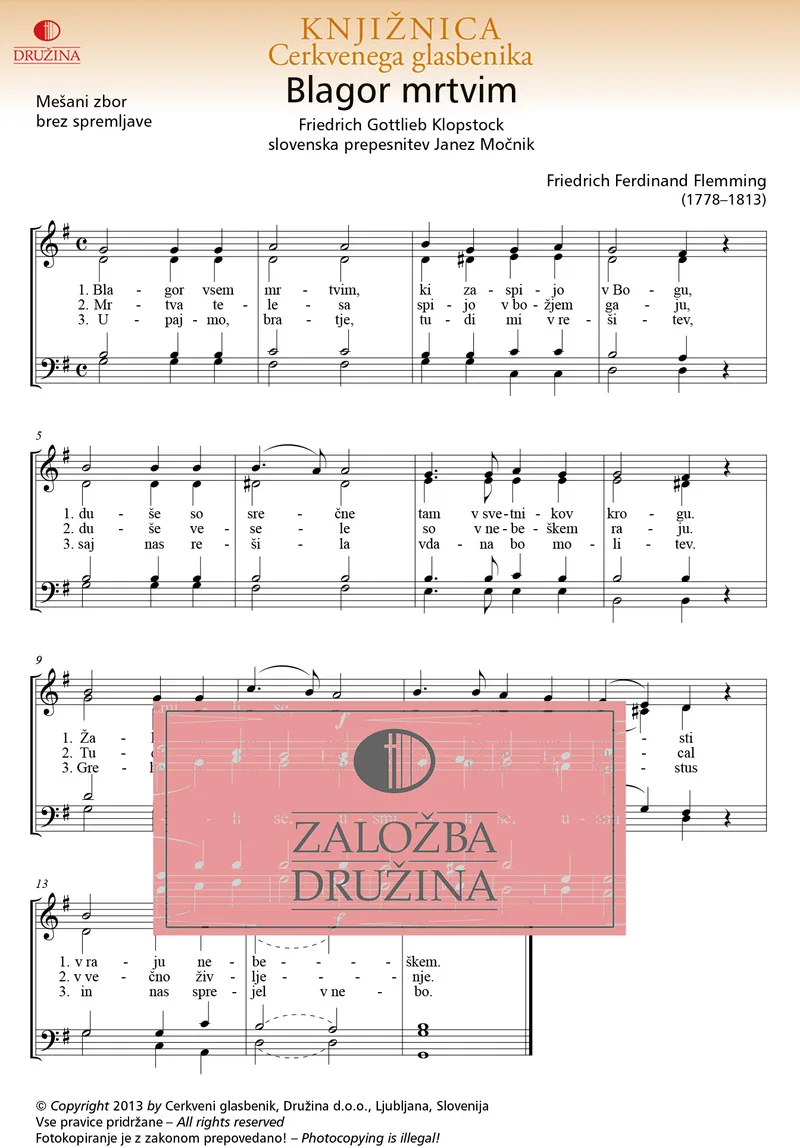Note CG- Blagor mrtvim (Flemming Ferdinand Friedrich) 2013