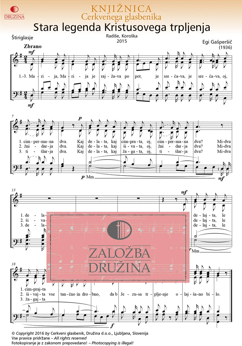 Note CG - Stara legenda Kristusovega trpljenja (Gašperšič Egi) 2016