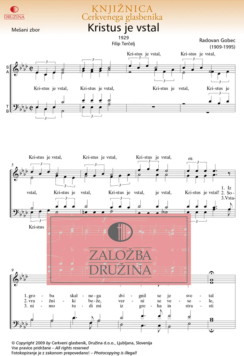 Note CG - Kristus je vstal (Gobec Radovan) 2009