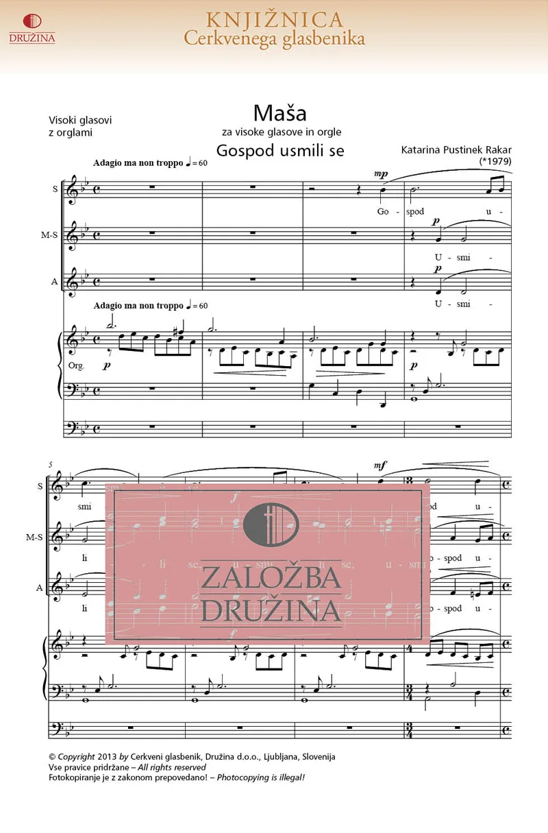 Note CG - Gospod usmili se (Pustinek Rakar Katarina) 2013